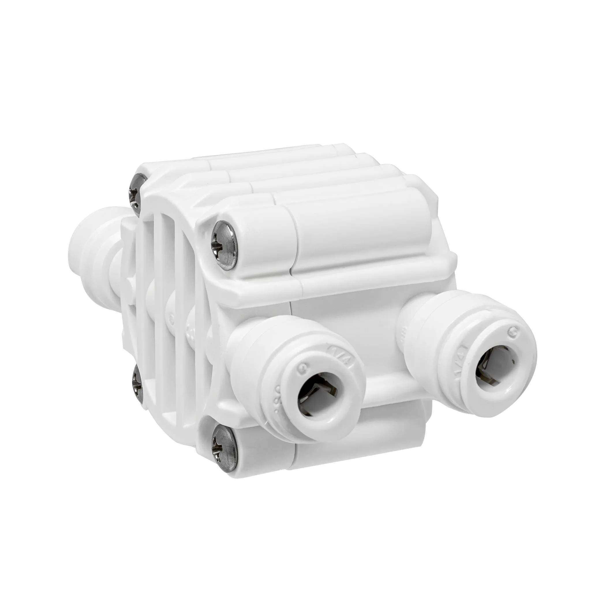 1/4" Auto Shut Off Valve - 4 Port Quick Connect for Water Filtration Systems
