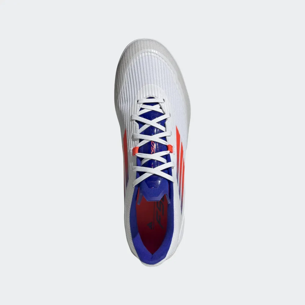Adidas F50 League IN Indoor Football Shoes (Cloud White/Solar Red/Lucid Blue)