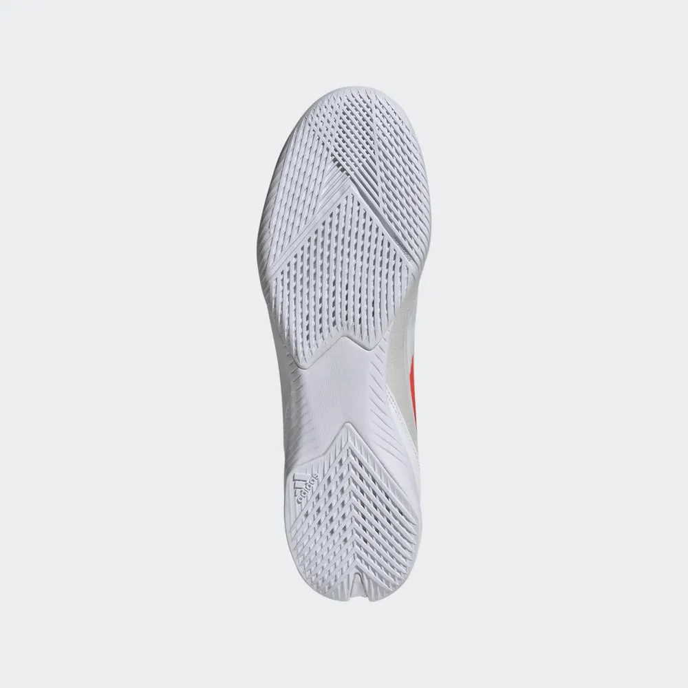 Adidas F50 League IN Indoor Football Shoes (Cloud White/Solar Red/Lucid Blue)