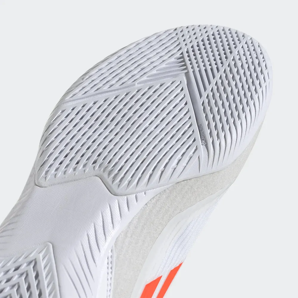 Adidas F50 League IN Indoor Football Shoes (Cloud White/Solar Red/Lucid Blue)