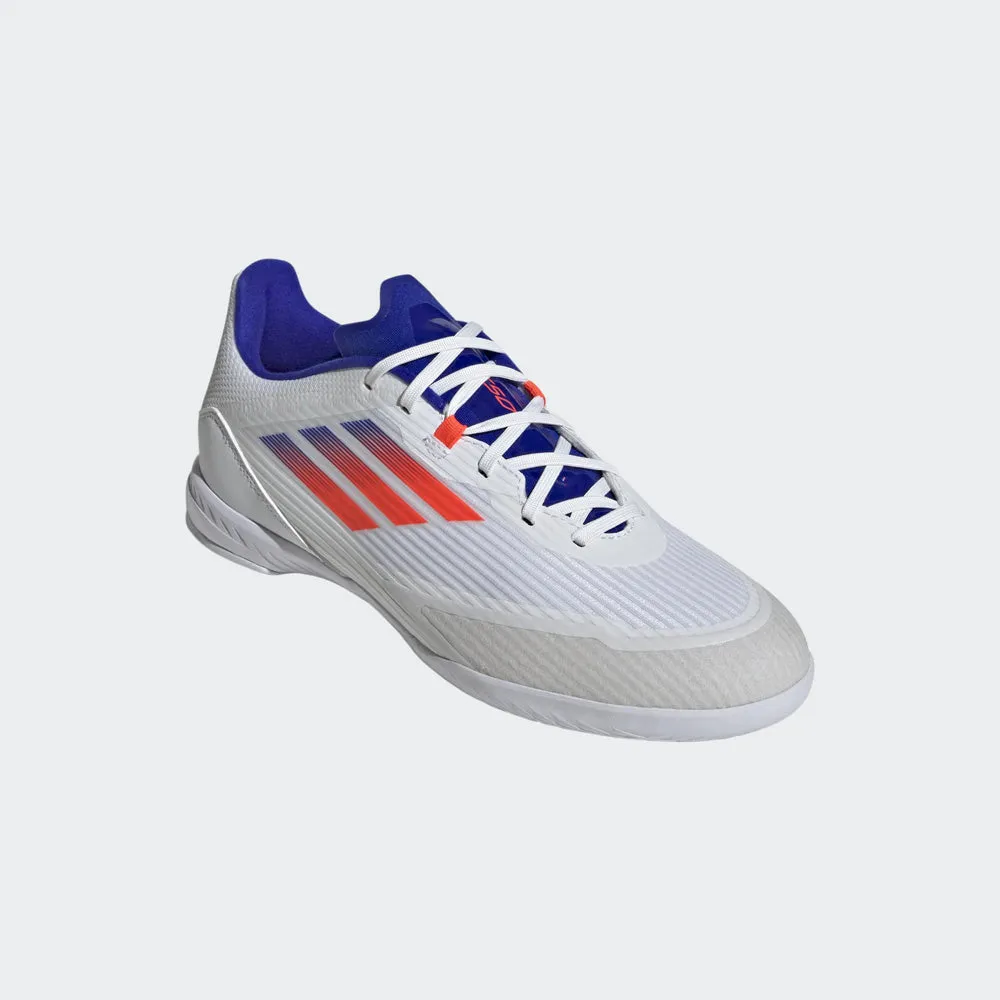 Adidas F50 League IN Indoor Football Shoes (Cloud White/Solar Red/Lucid Blue)