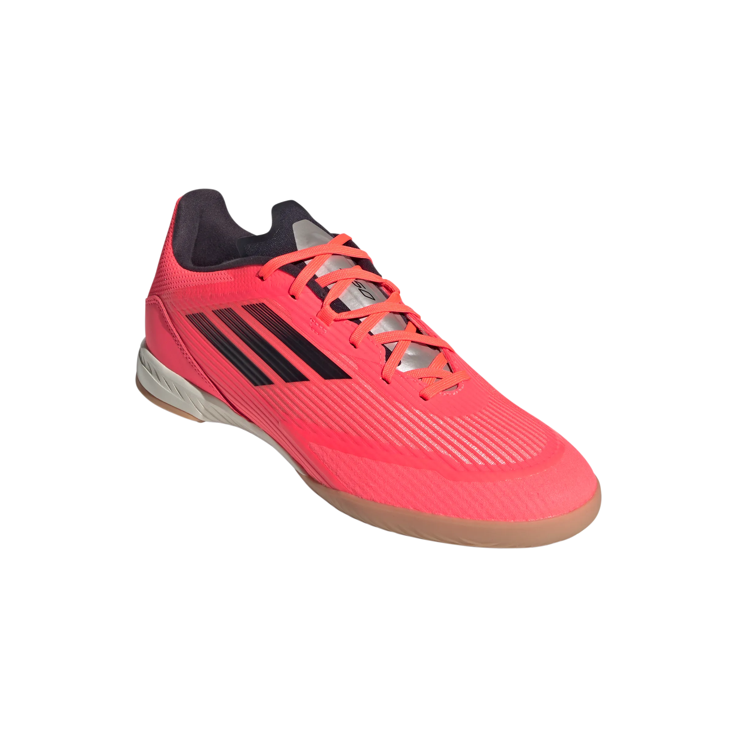 Adidas F50 League IN Indoor Football Shoes (Turbo/Aurora Black/Platinum Metallic)
