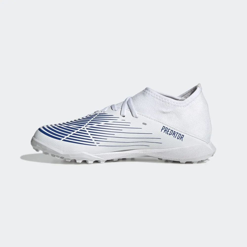 adidas Kid's Predator Edge 3 TF J Turf Football Boots White/Blue