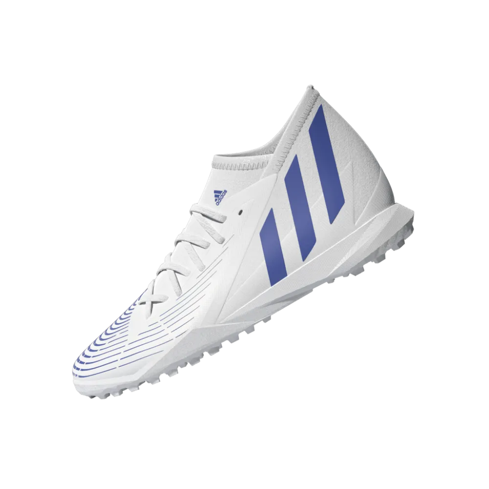 adidas Kid's Predator Edge 3 TF J Turf Football Boots White/Blue