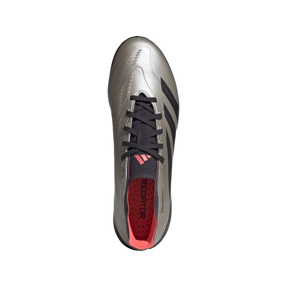 Adidas Predator League Turf Shoes (Platinum Metallic/Aurora Black/Turbo)