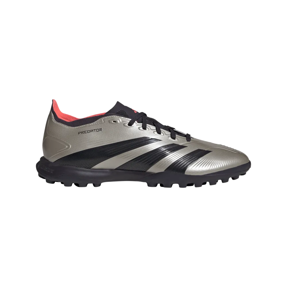 Adidas Predator League Turf Shoes (Platinum Metallic/Aurora Black/Turbo)