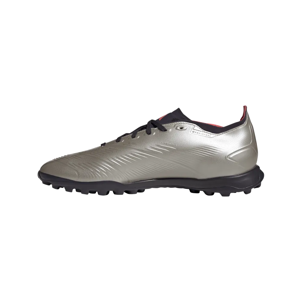Adidas Predator League Turf Shoes (Platinum Metallic/Aurora Black/Turbo)