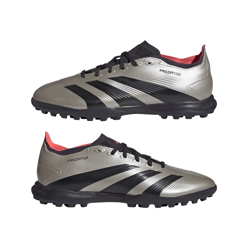 Adidas Predator League Turf Shoes (Platinum Metallic/Aurora Black/Turbo)