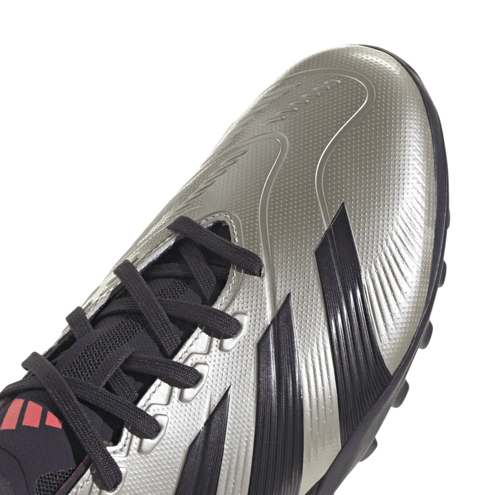 Adidas Predator League Turf Shoes (Platinum Metallic/Aurora Black/Turbo)