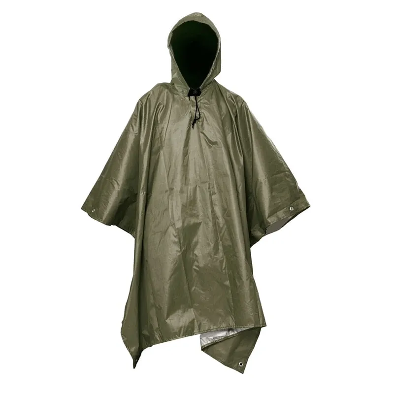Advbridge Portable Multifunctional 3 In 1 Rain Coat Hiking Camping Raincoat Poncho Mat Awning Durable Outdoor Activity Rain Gear Supplie