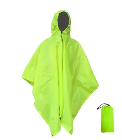 Advbridge Portable Multifunctional 3 In 1 Rain Coat Hiking Camping Raincoat Poncho Mat Awning Durable Outdoor Activity Rain Gear Supplie