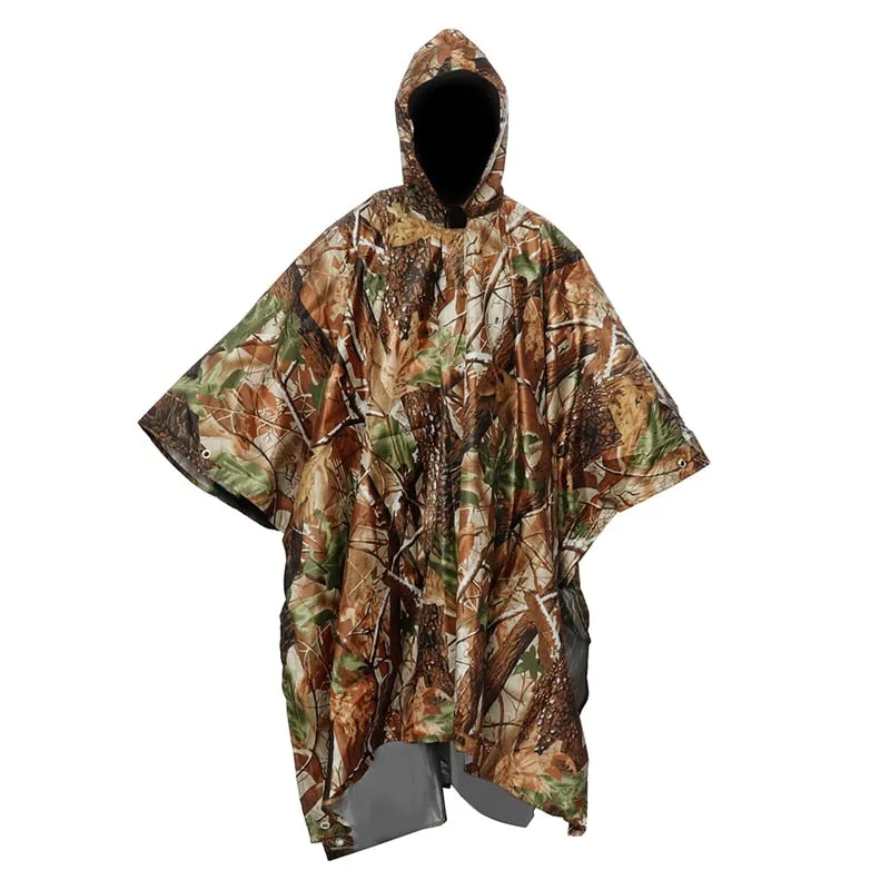 Advbridge Portable Multifunctional 3 In 1 Rain Coat Hiking Camping Raincoat Poncho Mat Awning Durable Outdoor Activity Rain Gear Supplie