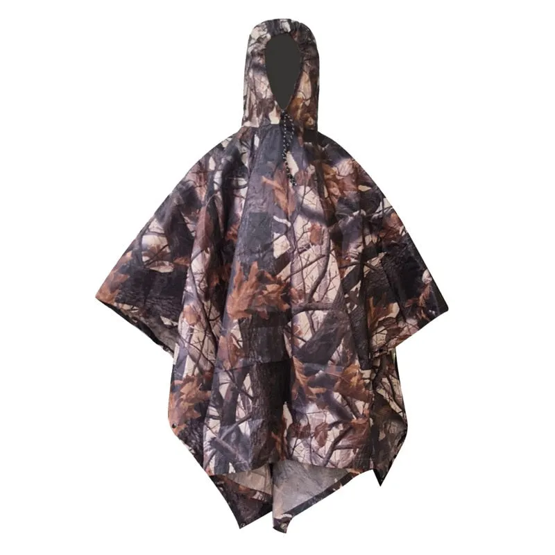 Advbridge Portable Multifunctional 3 In 1 Rain Coat Hiking Camping Raincoat Poncho Mat Awning Durable Outdoor Activity Rain Gear Supplie