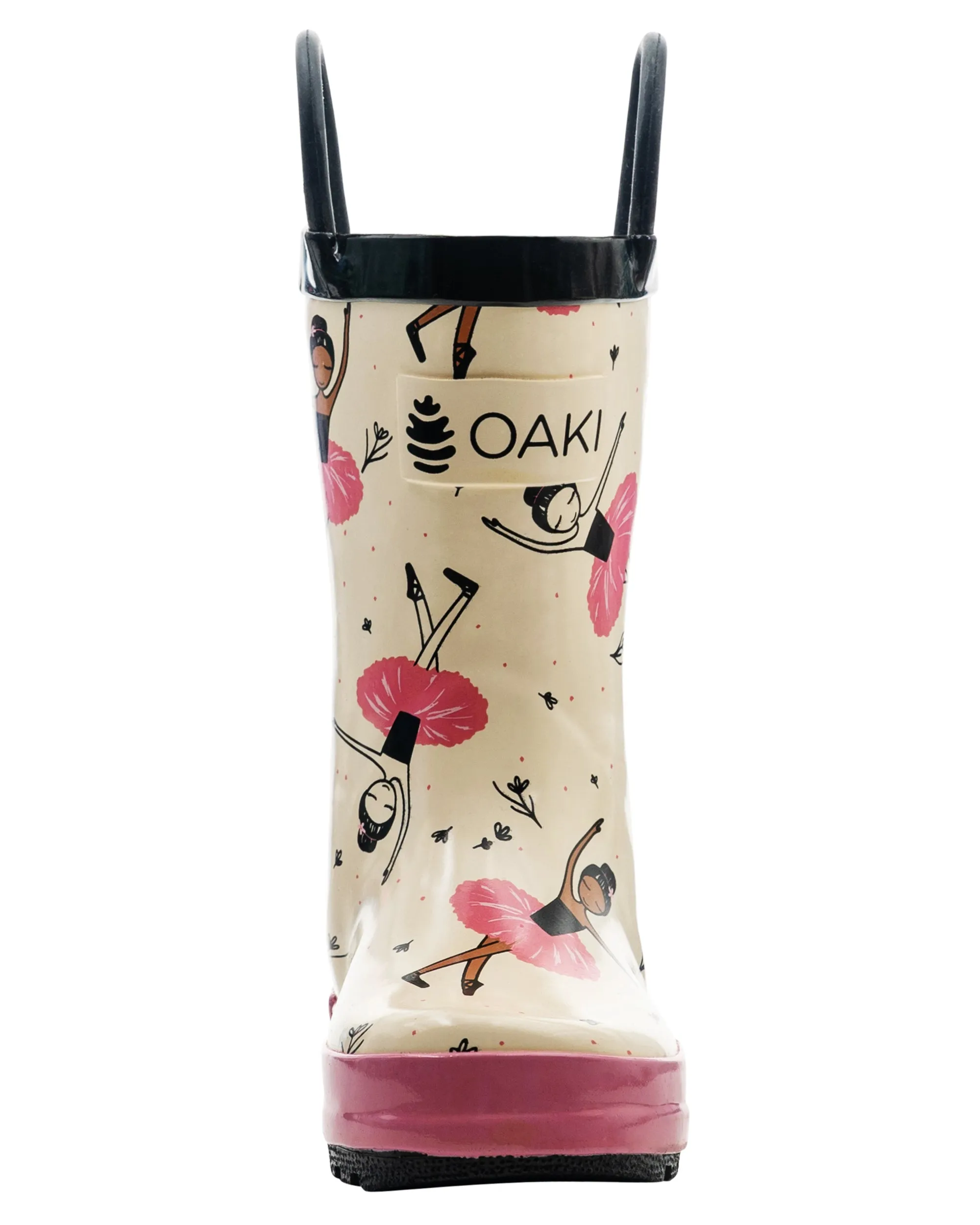 Beautiful Ballerina Loop Handle Rubber Rain Boots