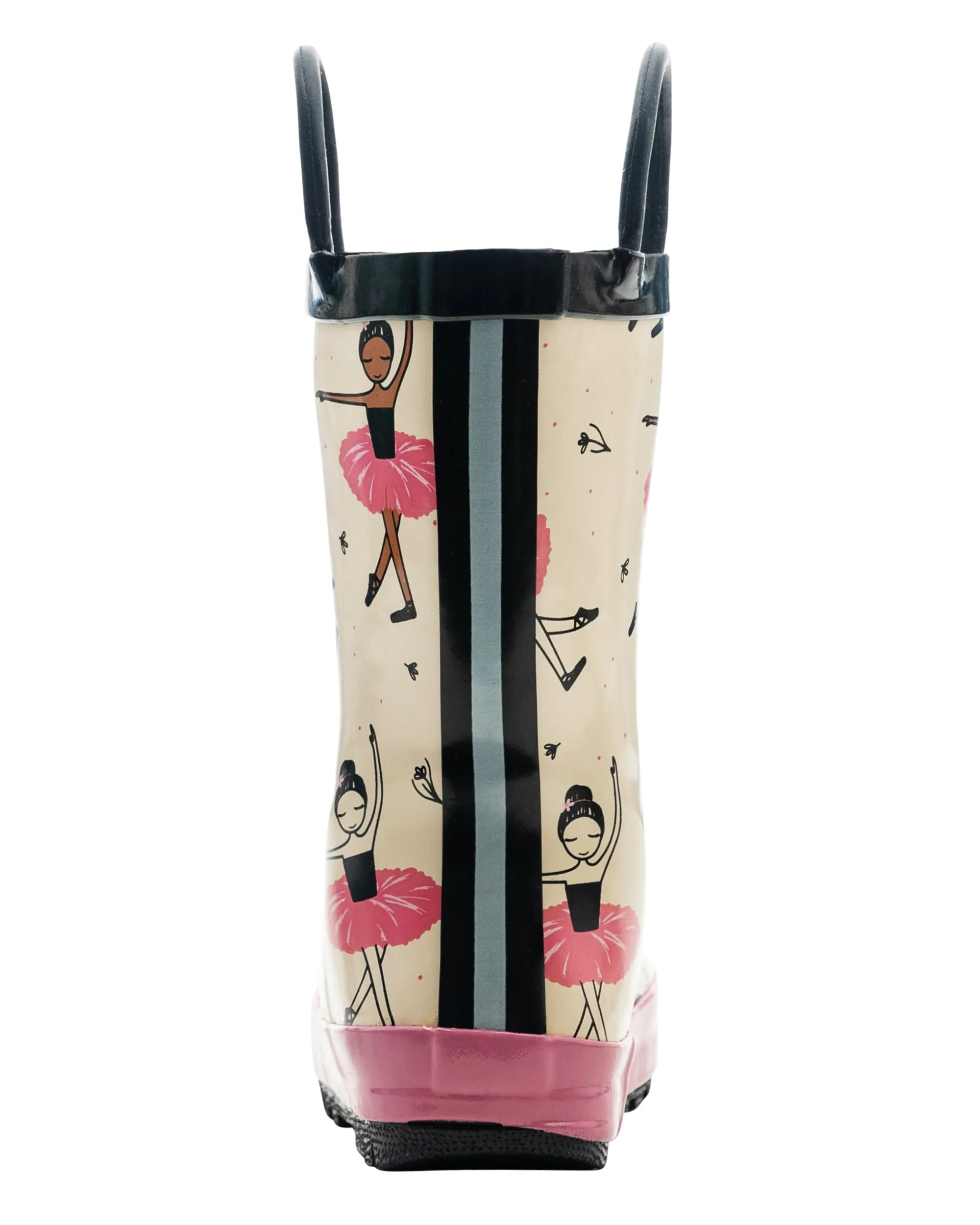 Beautiful Ballerina Loop Handle Rubber Rain Boots