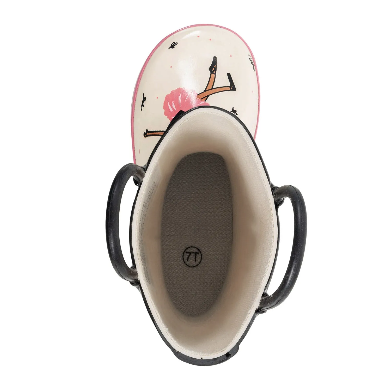 Beautiful Ballerina Loop Handle Rubber Rain Boots