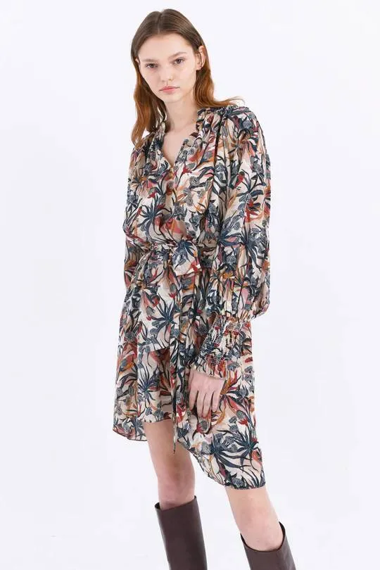 Bianca Mini Dress in Lanin Beige