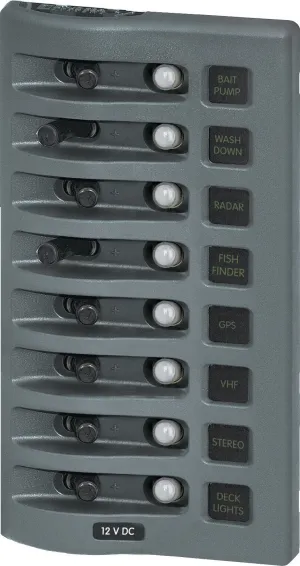 Blue Sea Water Resistant Circuit Breaker Panel 8 Switch 4378 | 24