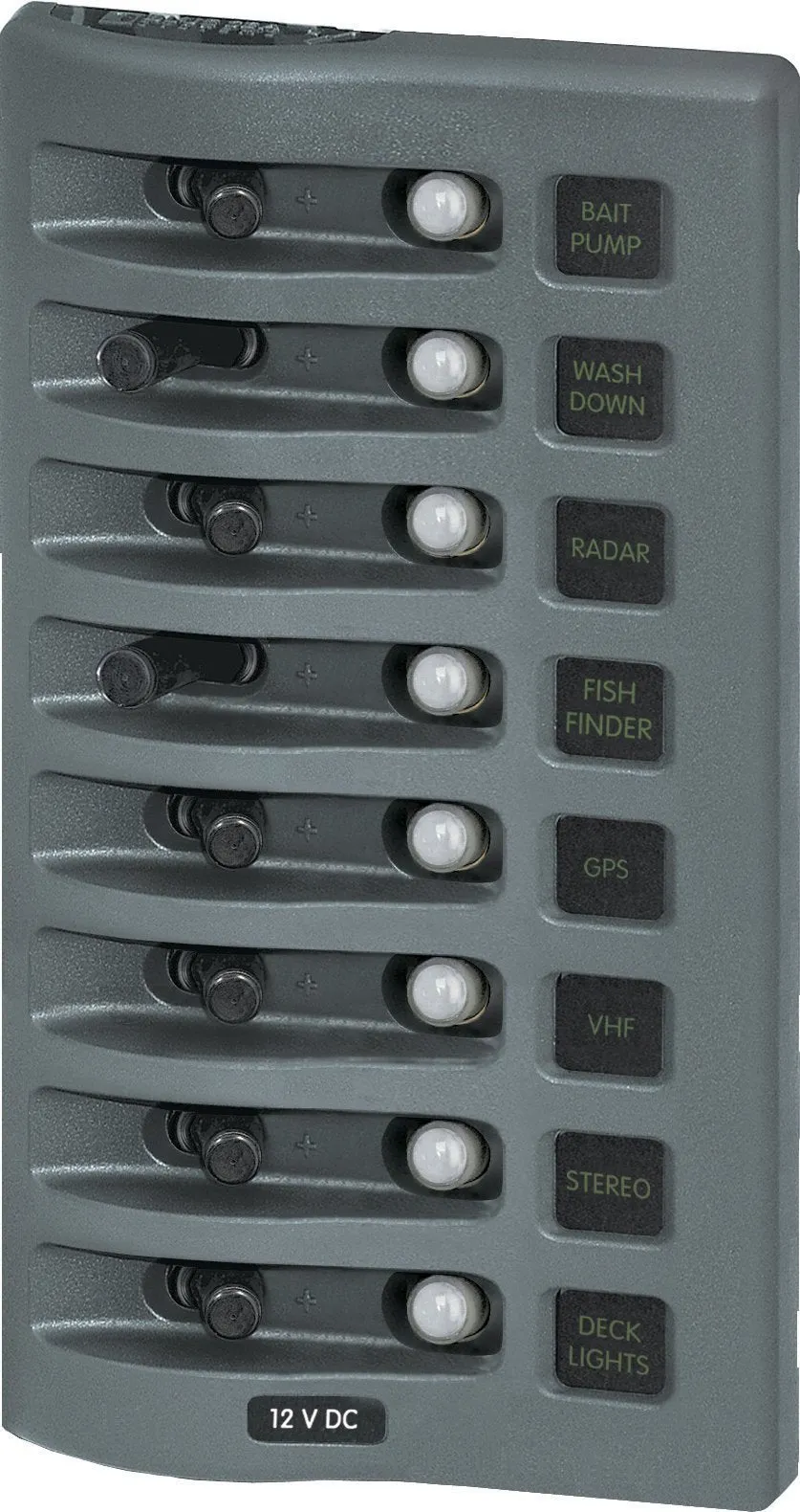 Blue Sea Water Resistant Circuit Breaker Panel 8 Switch 4378 | 24