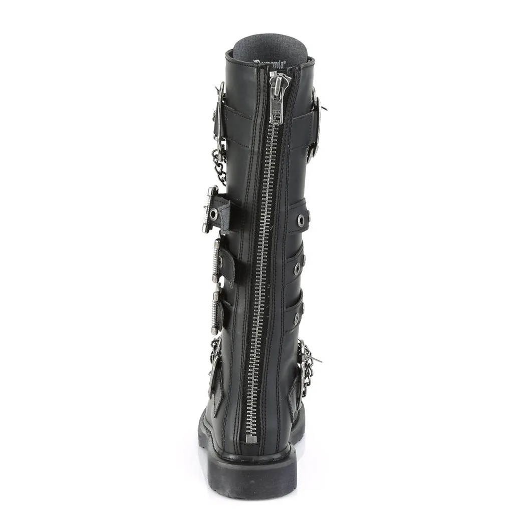 Bolt-450 Black Vegan Leather Knee-High 20 Eyelet Combat Boot