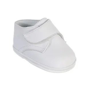 Boys White Hook And Loop Leather Christening Dress Shoes 4 Baby