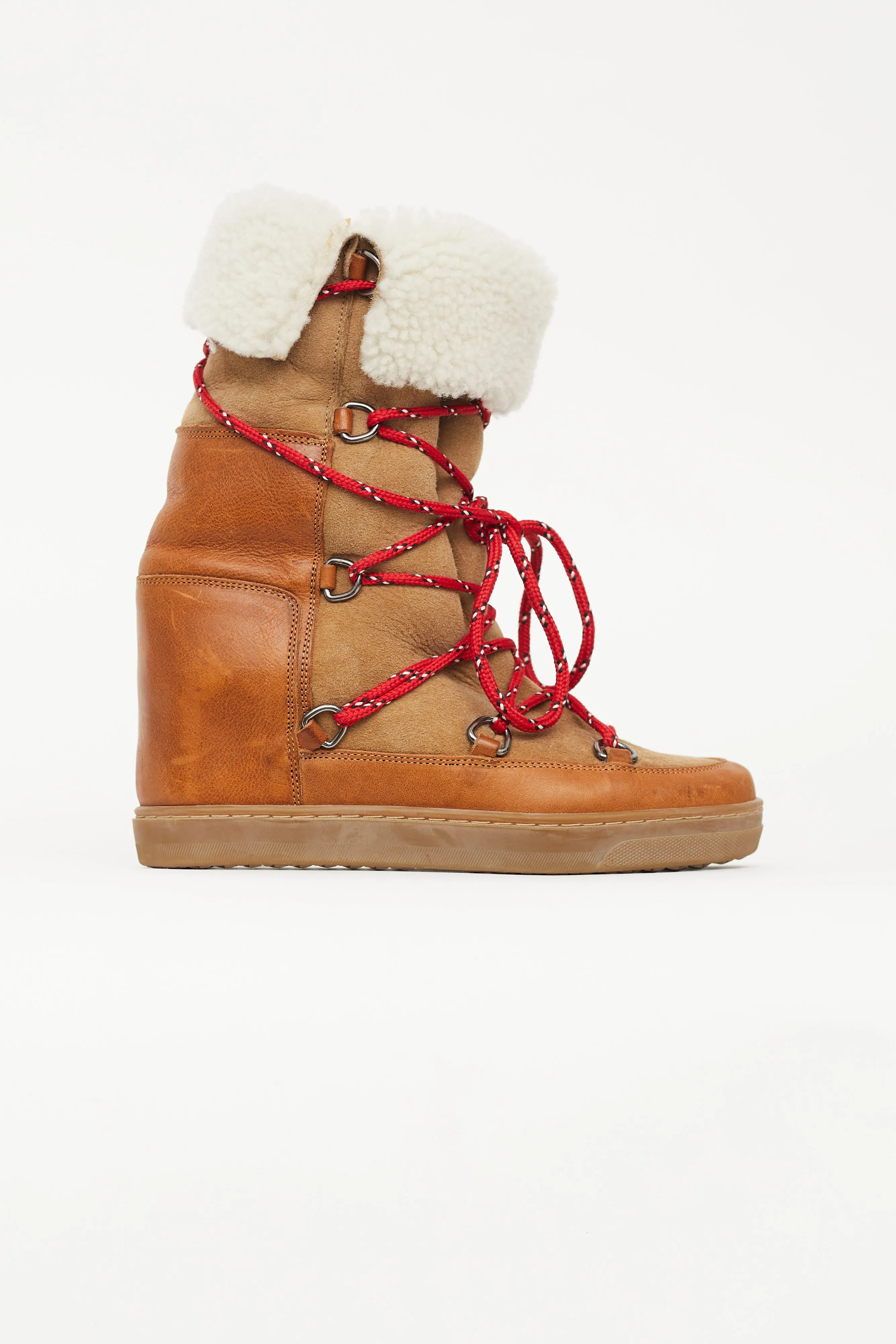 Brown Leather Nowly Wedge Boot