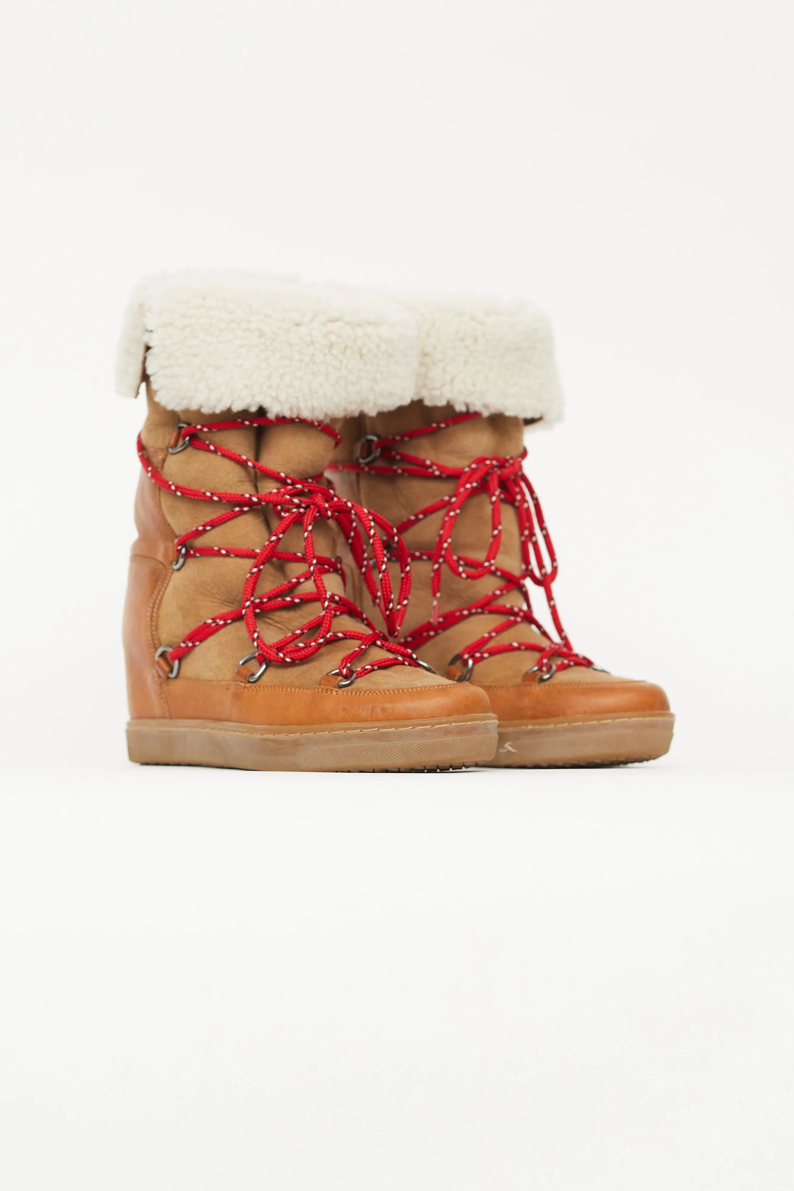 Brown Leather Nowly Wedge Boot