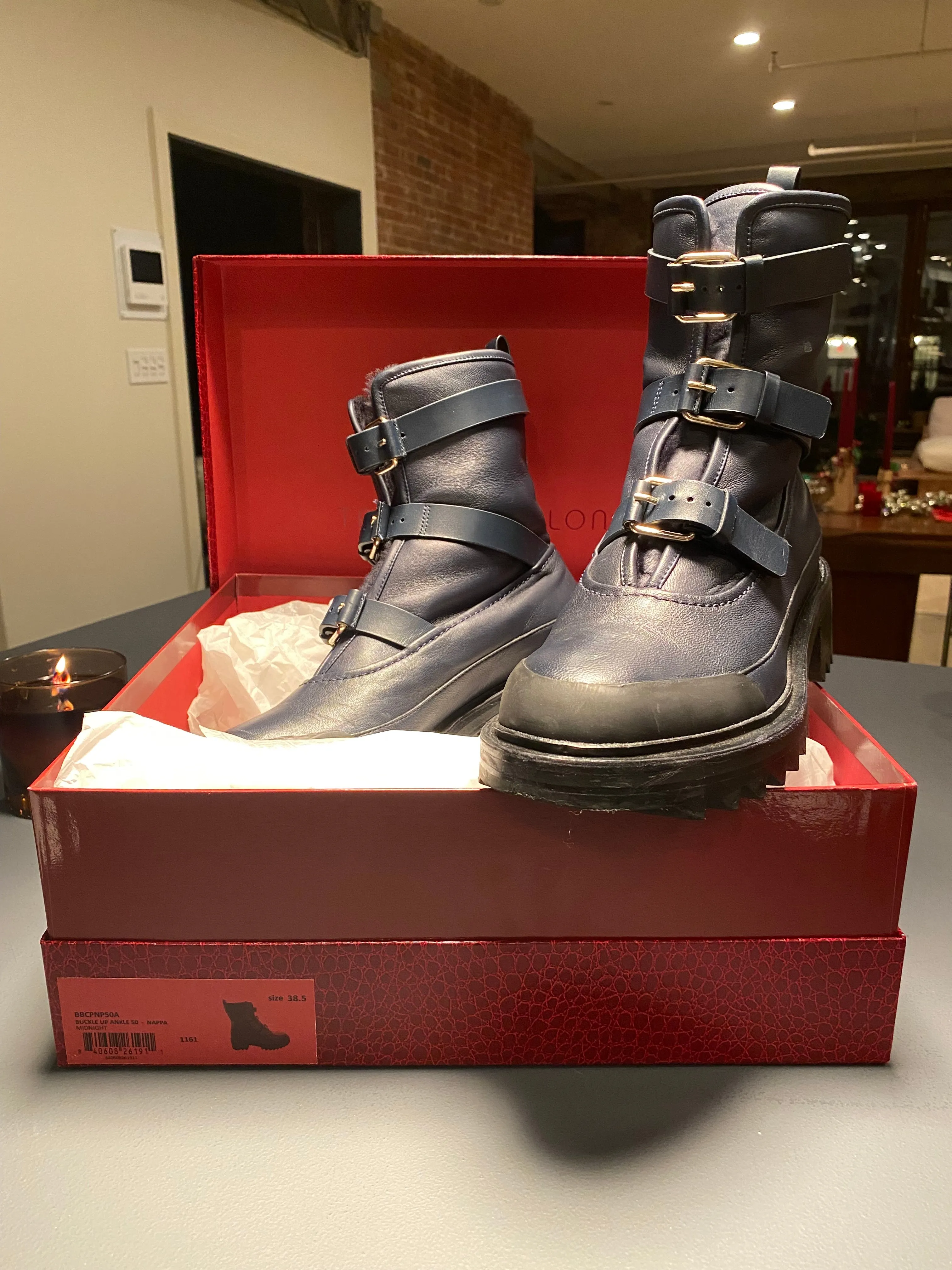 Buckle-Up Shearling Boots - 8.5
