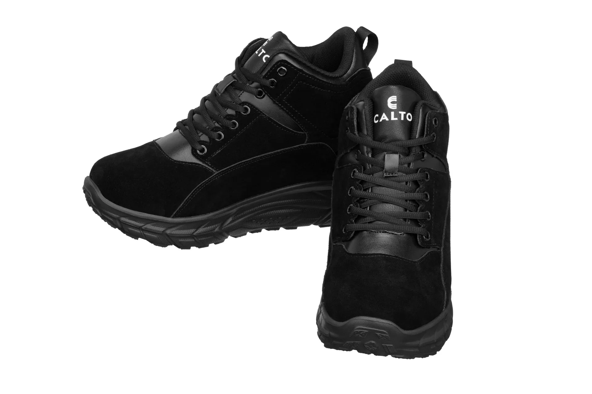 CALTO - S22801 - 4 Inches Taller (Black) - Hiking Style Boots