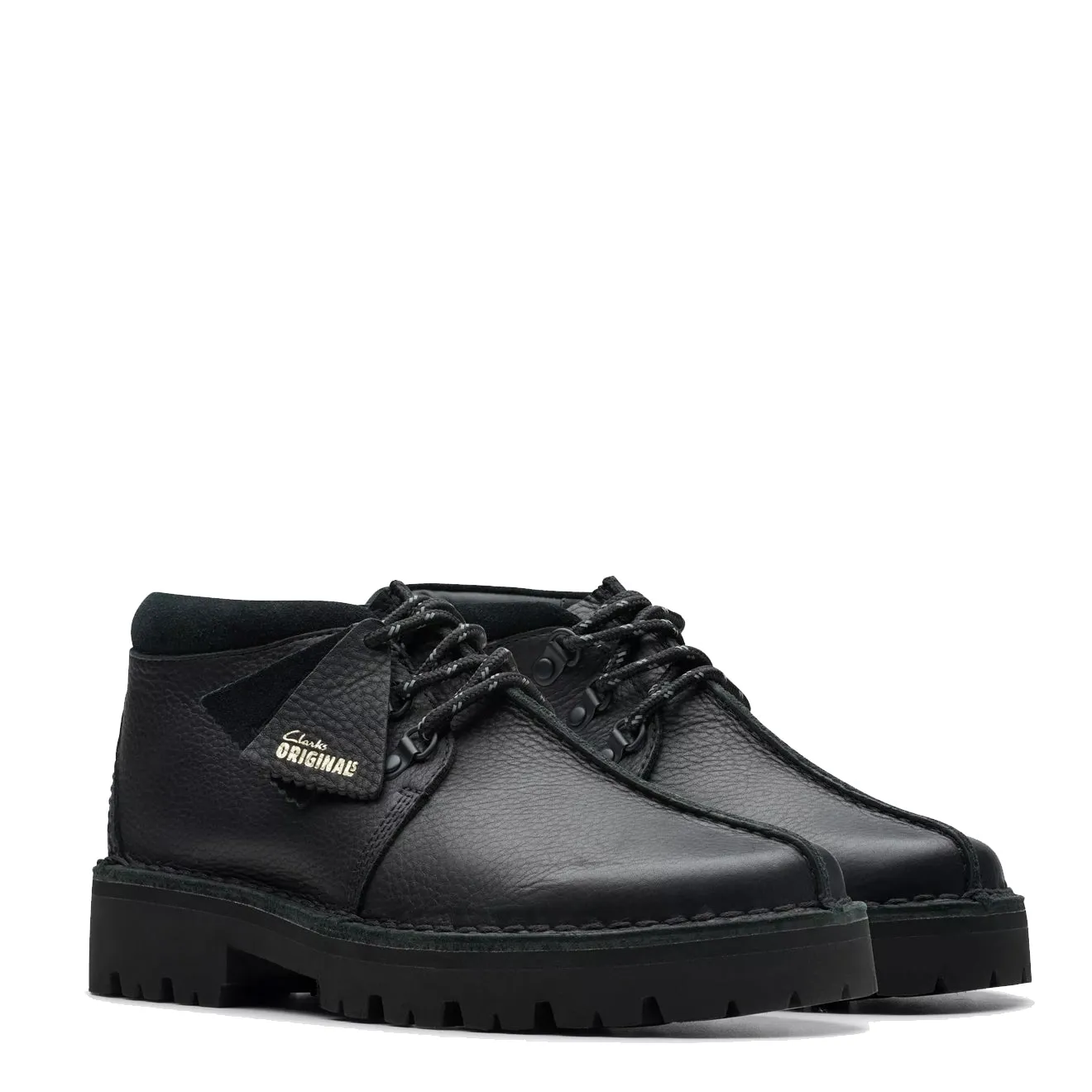 Clarks Originals Trek Hike Shoe Black Leather