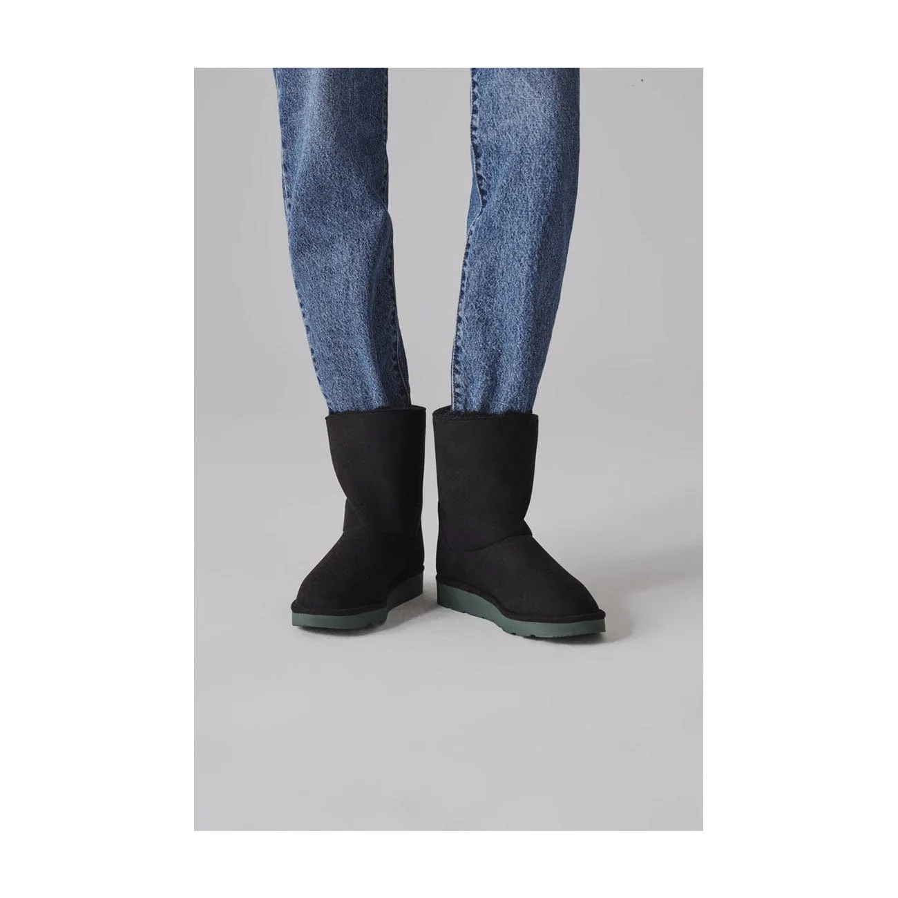 Classic Unisex Vegan Faux Fur Lined Green Sole Boots | Multiple Colours