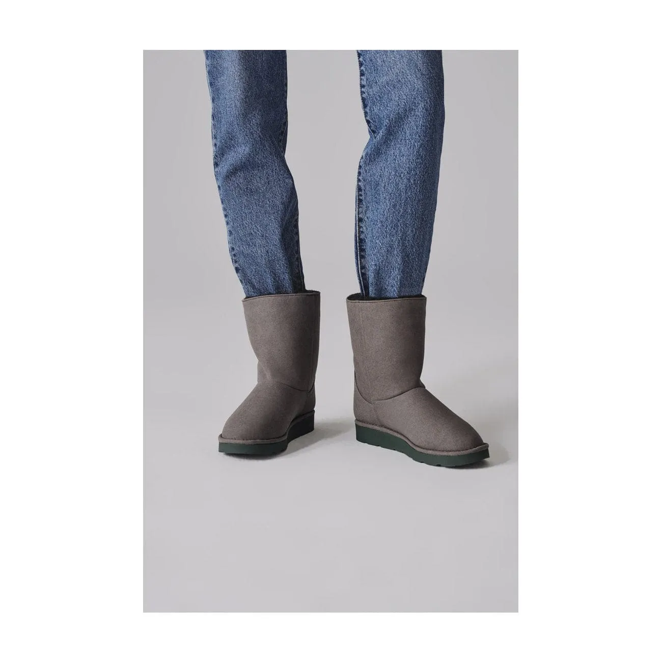 Classic Unisex Vegan Faux Fur Lined Green Sole Boots | Multiple Colours