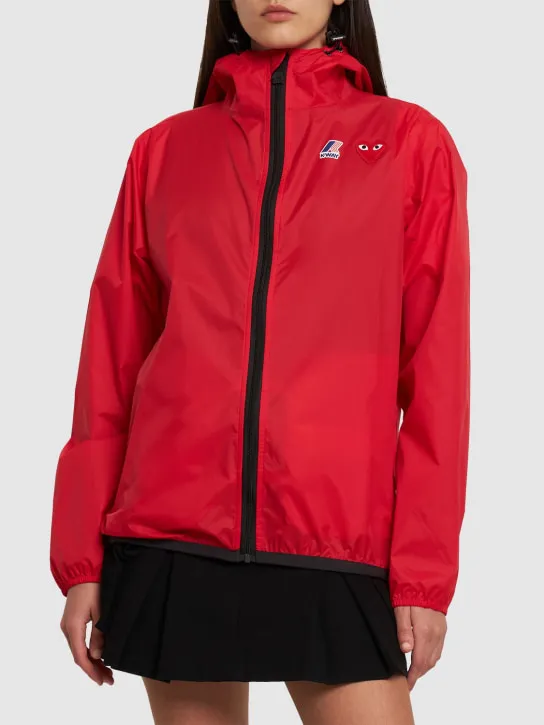 Comme des Garçons Play   Logo full zip nylon rain jacket 