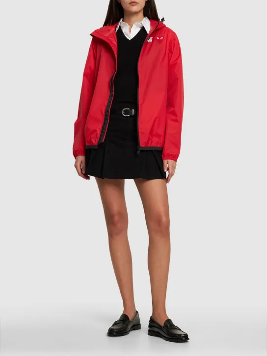 Comme des Garçons Play   Logo full zip nylon rain jacket 