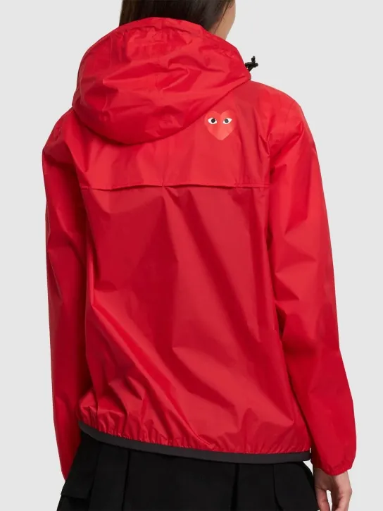Comme des Garçons Play   Logo full zip nylon rain jacket 