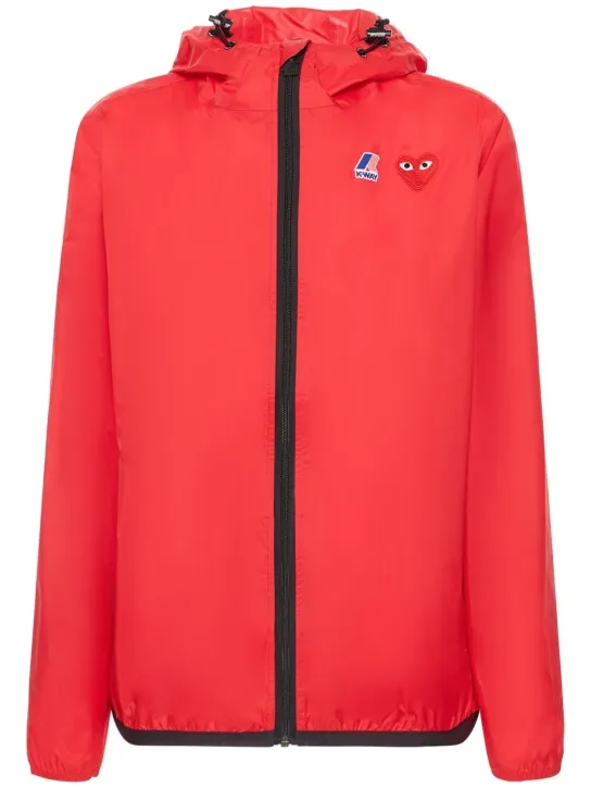Comme des Garçons Play   Logo full zip nylon rain jacket 