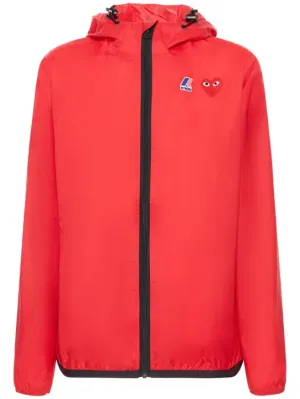 Comme des Garçons Play   Logo full zip nylon rain jacket 