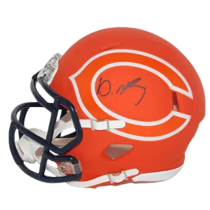 David Montgomery Autographed Chicago Bears Orange Amp Football Mini Helmet (JSA)