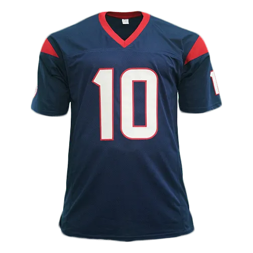 DeAndre Hopkins Pro Style Autographed Football Jersey Blue (JSA)