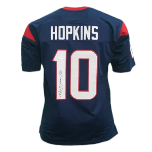 DeAndre Hopkins Pro Style Autographed Football Jersey Blue (JSA)