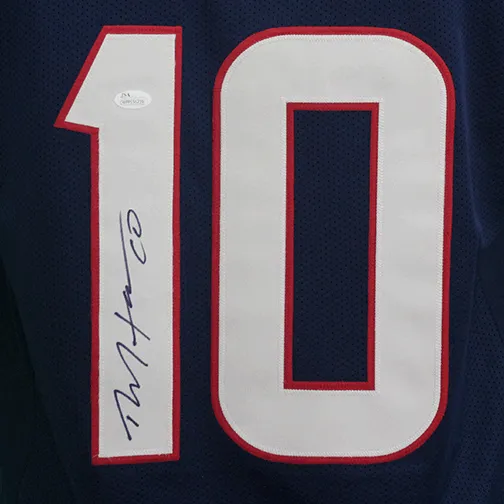 DeAndre Hopkins Pro Style Autographed Football Jersey Blue (JSA)