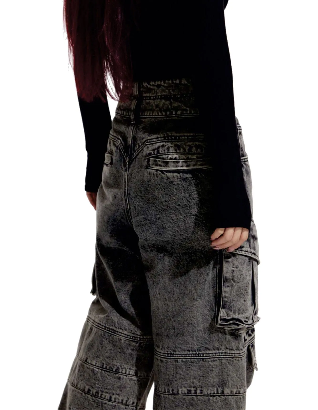 Destiny's Child Grey Y2k Cargo Baggy Jeans