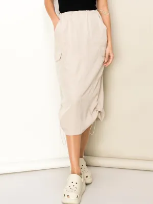 Drawstring Cargo Midi Skirt - Hyfve