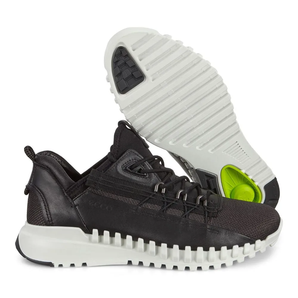 'Ecco' Men's Zipflex Low Sneaker - Moonless / Black