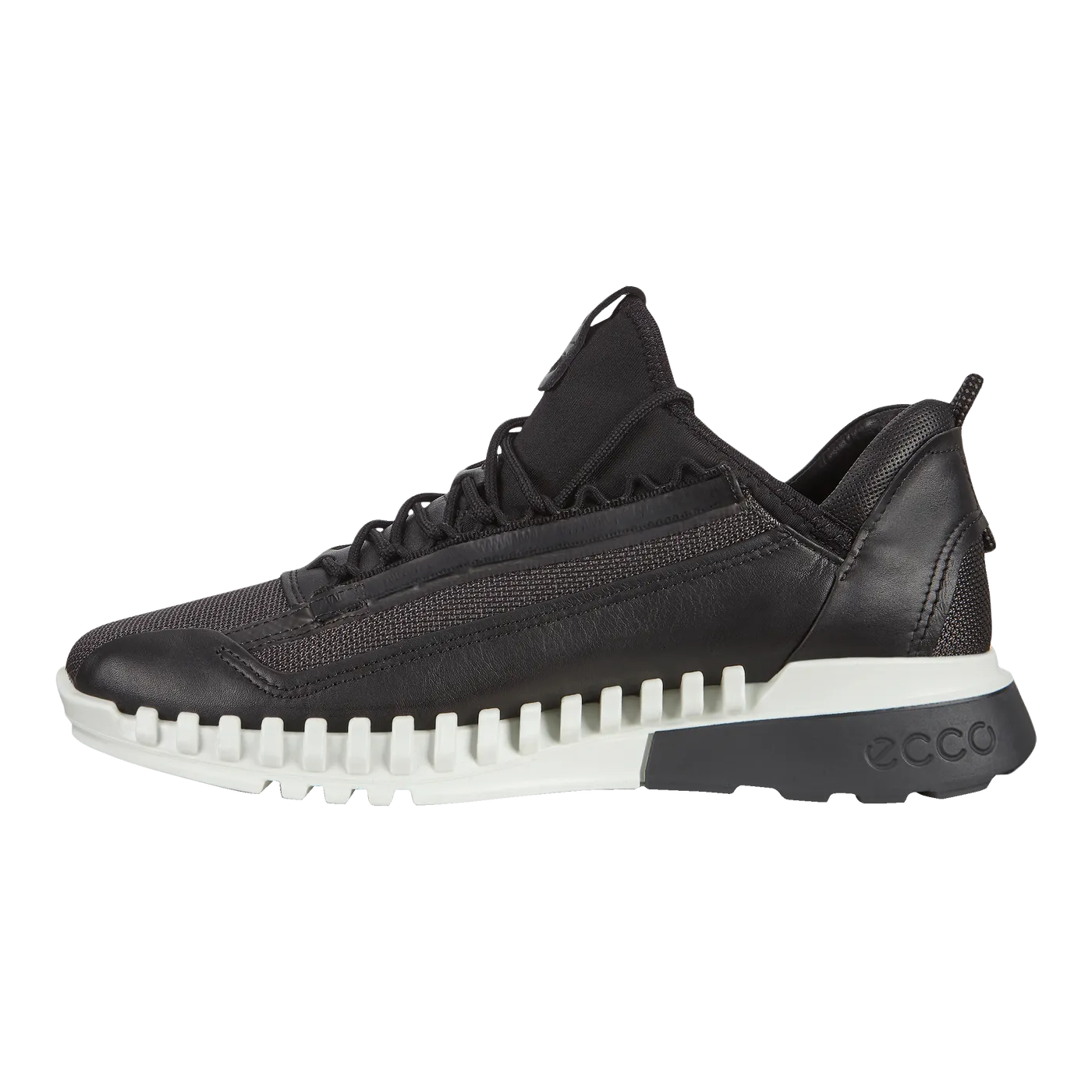 'Ecco' Men's Zipflex Low Sneaker - Moonless / Black