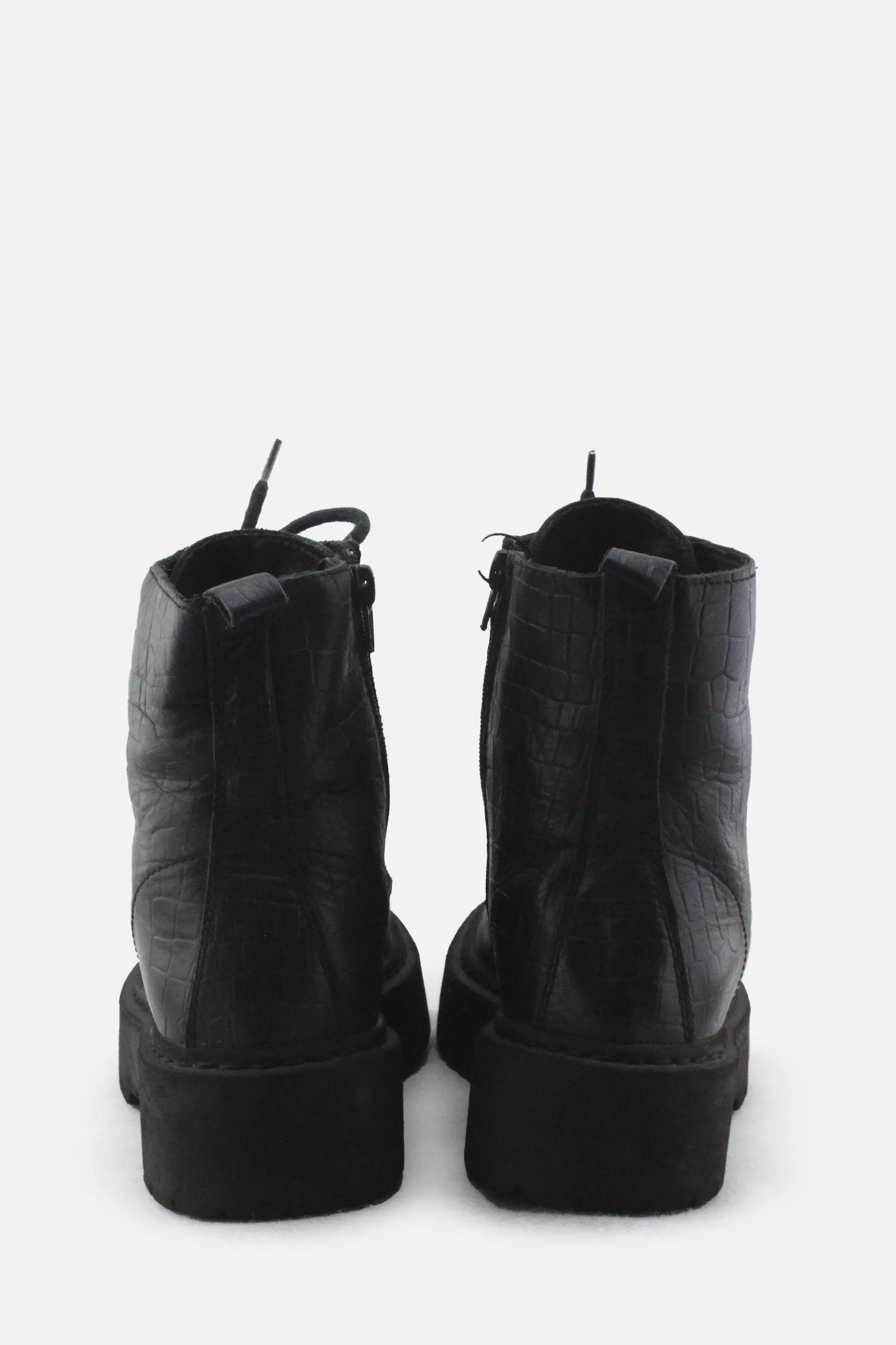 European Brand Zipper Laces Combat Ankle Boots |100% Authentic Leather