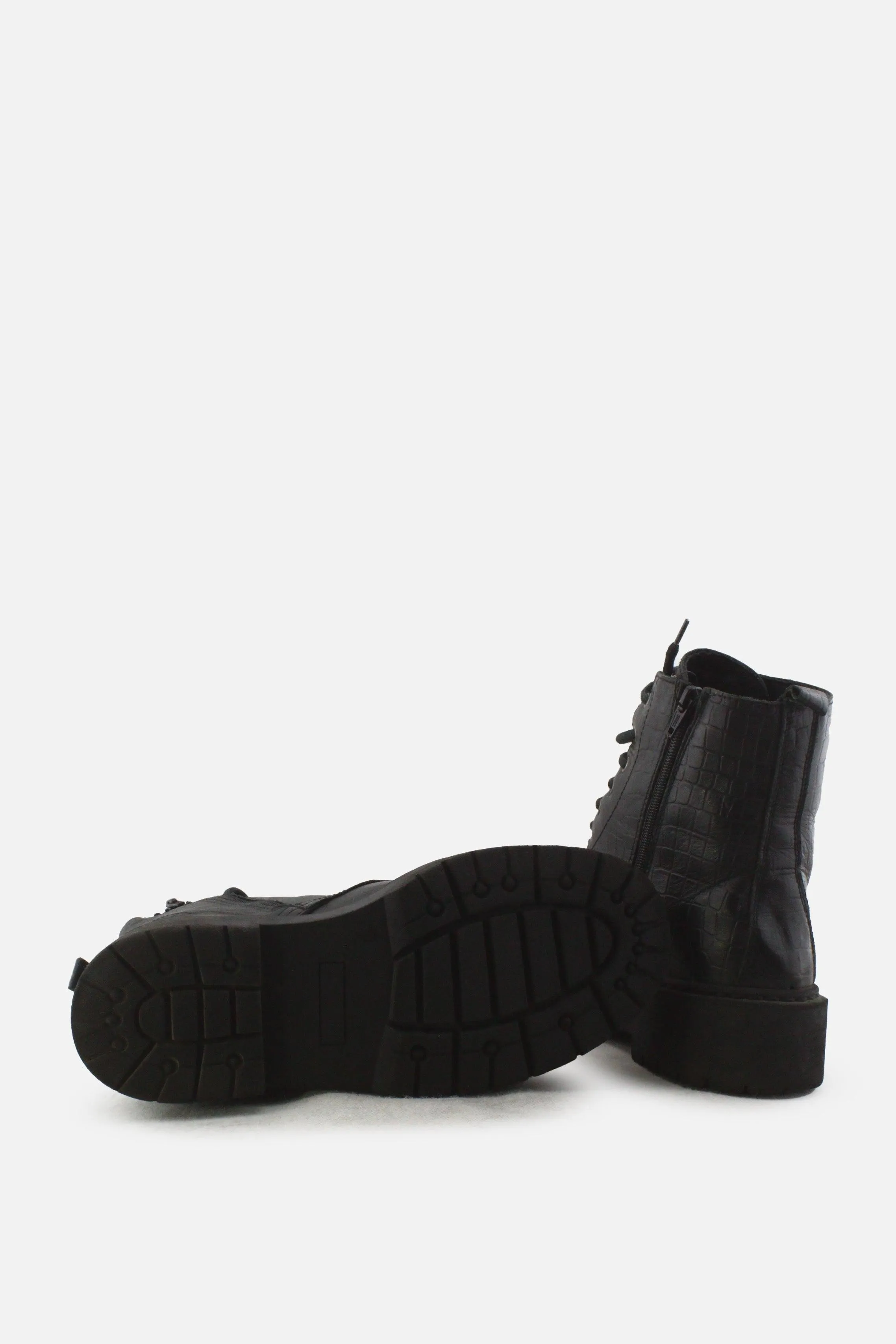 European Brand Zipper Laces Combat Ankle Boots |100% Authentic Leather