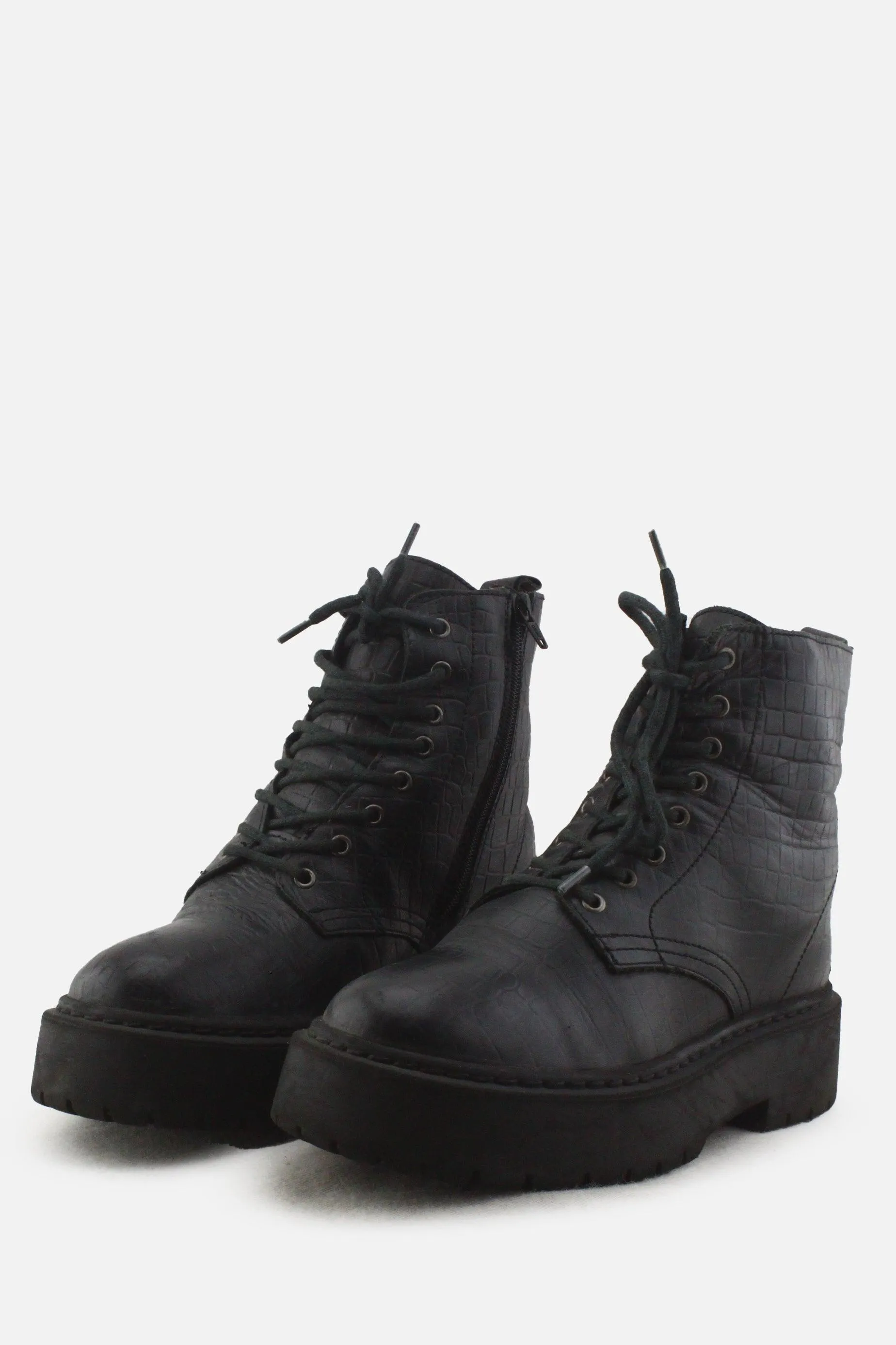 European Brand Zipper Laces Combat Ankle Boots |100% Authentic Leather