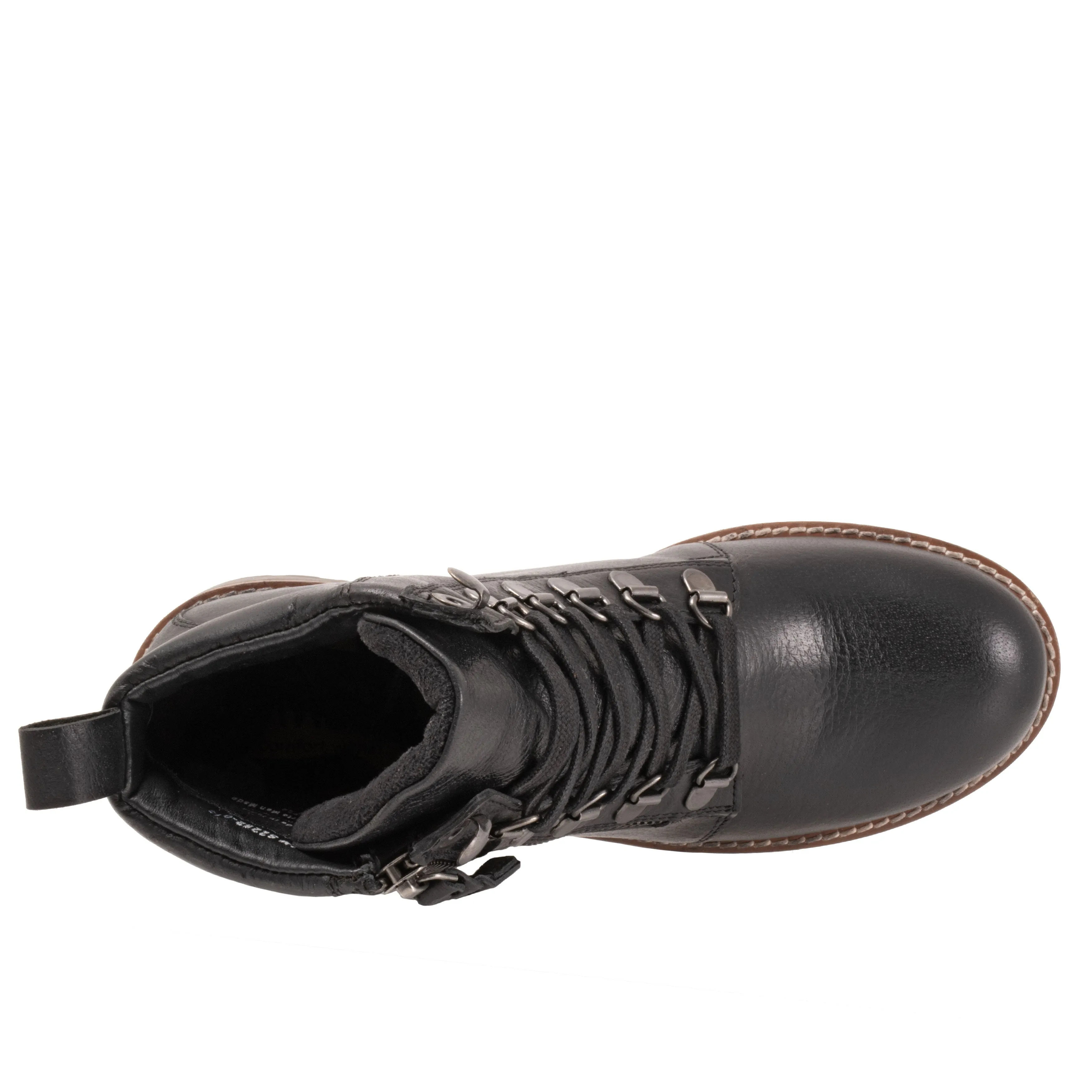 Everett Black Tumbled Ankle Boots