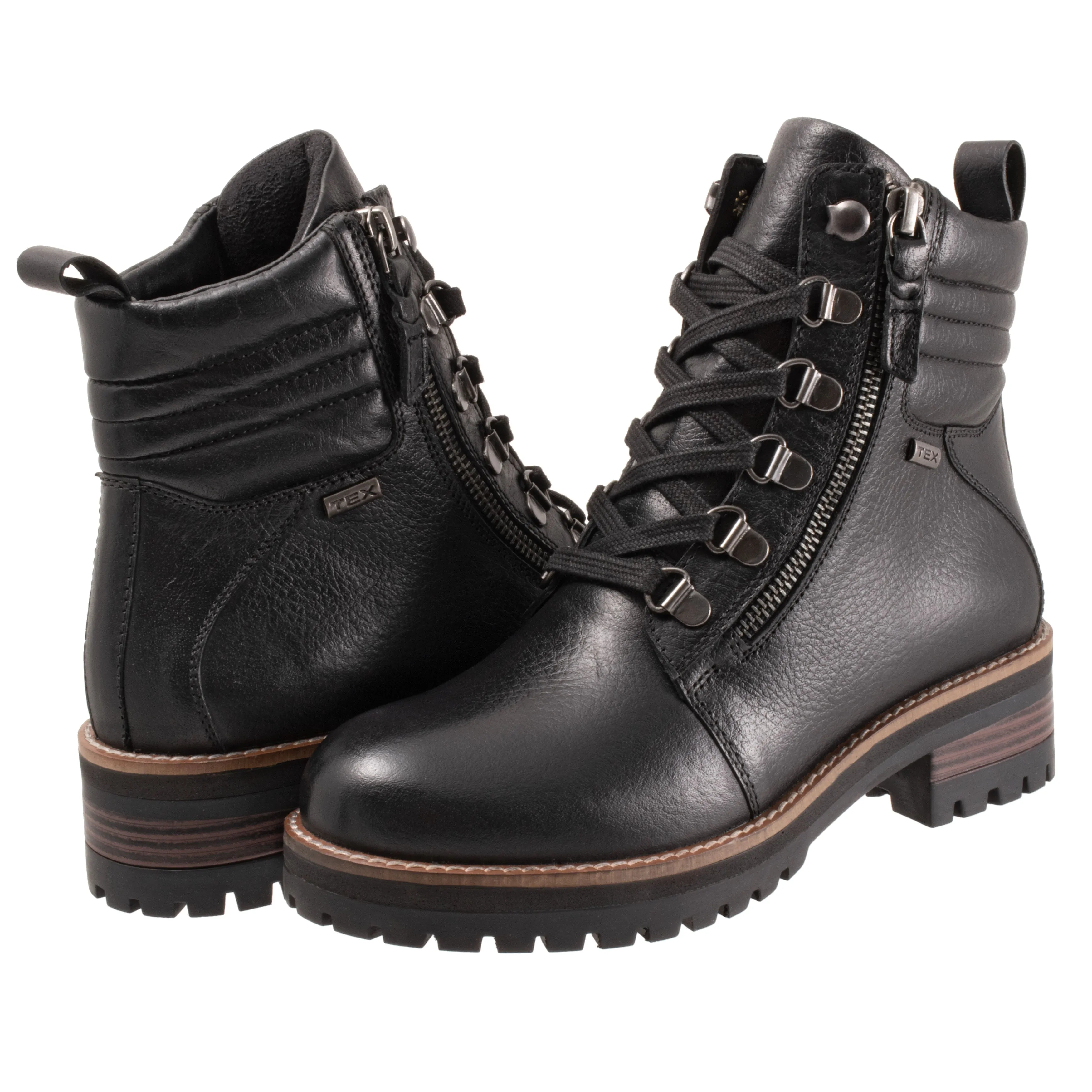 Everett Black Tumbled Ankle Boots
